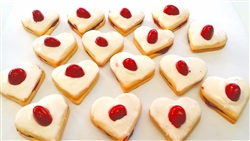 Heart-shaped empire biscuits